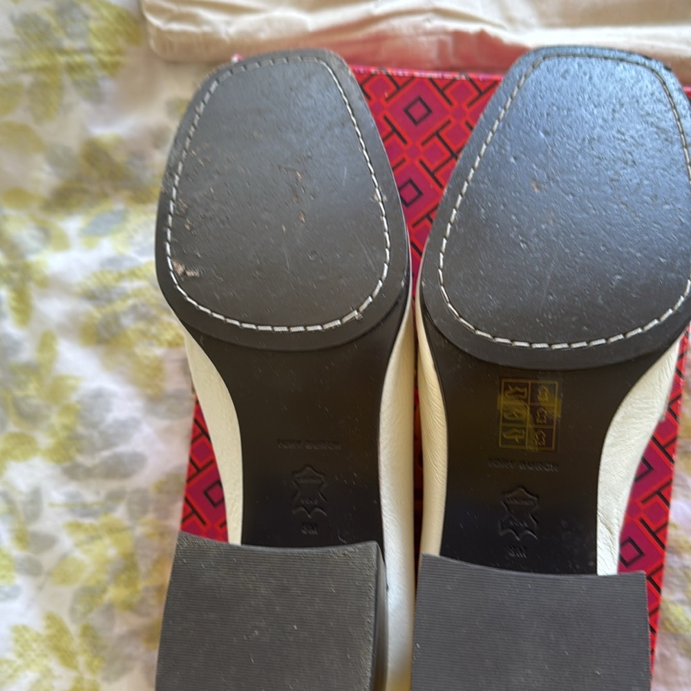 Tory Burch Perrine Heel Loafer 55mm New Ivory 104 Size 8 - Picture 3 of 13